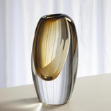 Global Views Offset Small Moss Green Vase 