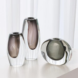 Global Views Offset Small Gray Vase 