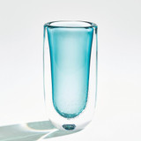Global Views Micro Bubble Large Azure Vase 