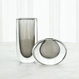 Global Views Micro Bubble Large Gray Vase 