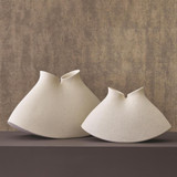 Global Views Under the Sea Small Rustic White Vessel 