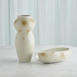 Global Views White with Taupe Spots Vase 