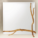 Global Views Twig Small Gold Leaf Mirror 