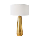 Global Views Chased Round Antique Brass Table Lamp 