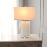 Global Views Alabaster Rectangular Brass Table Lamp 