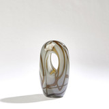Global Views Swirl Small Amber/Grey Vase 