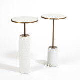 Global Views Tall Cored Marble Bronze Table 