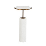 Global Views Tall Cored Marble Bronze Table 