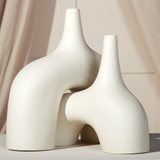 Global Views Stretch Small Cream Stone Vase 