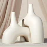 Global Views Stretch Small Cream Stone Vase 