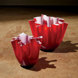 Global Views Handkerchief Large Deep Red Vase 