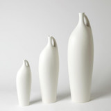 Global Views Indentation Medium Matte White Vase 