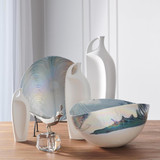 Global Views Indentation Medium Matte White Vase 