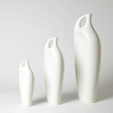 Global Views Indentation Medium Matte White Vase 