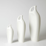 Global Views Indentation Medium Matte White Vase 