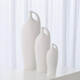 Global Views Indentation Medium Matte White Vase 