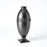 Global Views Greek Key Large Black Vase 