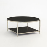 Global Views Circle/Square Nickel with Black Granite Cocktail Table 