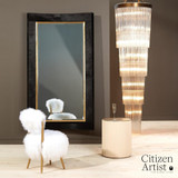 Global Views Camille White Bronze Side Table 