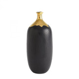 Global Views Dipped Large Golden Crackle/Black Cylinder Vase 