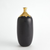 Global Views Dipped Large Golden Crackle/Black Cylinder Vase 