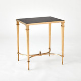 Global Views Rectangular French Square Leg Brass Table 