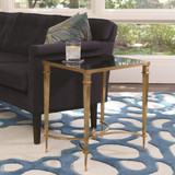 Global Views Rectangular French Square Leg Brass Table 