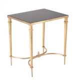 Global Views Rectangular French Square Leg Brass Table 