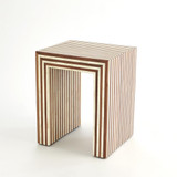 Global Views Sienna Small Walnut/Bone Nesting End Table 