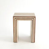 Global Views Sienna Small Walnut/Bone Nesting End Table 