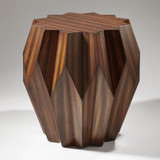 Global Views Origami Zebra Wood Veneer Table 
