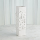 Global Views Totem Matte White Vase 