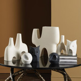 Global Views Cassel Medium Matte White Vase 