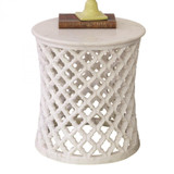 Global Views Marble Arabesque Side Table 