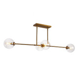 Alora Lighting Cassia 48-in Aged Brass/Clear Glass 4 Lights Linear Pendant 