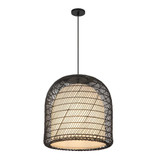 Alora Lighting Bondi 20-in Matte Black/Opal Glass 1 Light Pendant 