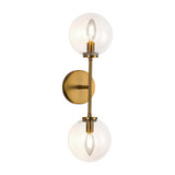 Alora Lighting Cassia 20-in Aged Brass/Clear Glass 2 Lights Wall Vanity 