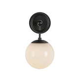 Alora Lighting Fiore 6-in Matte Black/Glossy Opal Glass 1 Light Wall Vanity 