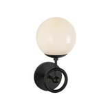 Alora Lighting Fiore 6-in Matte Black/Glossy Opal Glass 1 Light Wall Vanity 