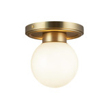Alora Lighting Fiore 6-in Brushed Gold/Glossy Opal Glass 1 Light Semi-Flush 