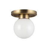 Alora Lighting Fiore 6-in Brushed Gold/Glossy Opal Glass 1 Light Semi-Flush 
