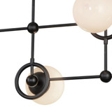 Alora Lighting Fiore 42-in Matte Black/Glossy Opal Glass 4 Lights Chandelier 