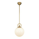 Alora Lighting Fiore 10-in Brushed Gold/Glossy Opal Glass 1 Light Pendant 