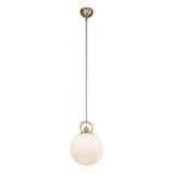 Alora Lighting Fiore 10-in Brushed Gold/Glossy Opal Glass 1 Light Pendant 
