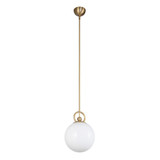 Alora Lighting Fiore 10-in Brushed Gold/Glossy Opal Glass 1 Light Pendant 