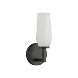Alora Lighting Krysta 10-in Matte Black/Opal Glass 1 Light Wall Vanity 