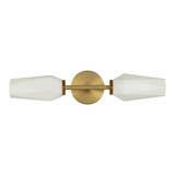 Alora Lighting Krysta 20-in Brushed Gold/Opal Glass 2 Lights Wall Vanity 