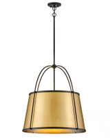 Hinkley Clarke Medium Drum Chandelier Black, Brass 