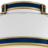 Hinkley Barton Medium Flush Mount Gloss White, Lacquered Brass, Vivid Navy 14.25"W x 8.5"H x 14.25"L 