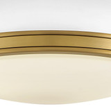 Hinkley Barton Medium Flush Mount Matte White, Lacquered Brass 14.25"W x 8.5"H x 14.25"L 